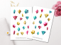Preview: Diamanten Aquarell Sticker Set